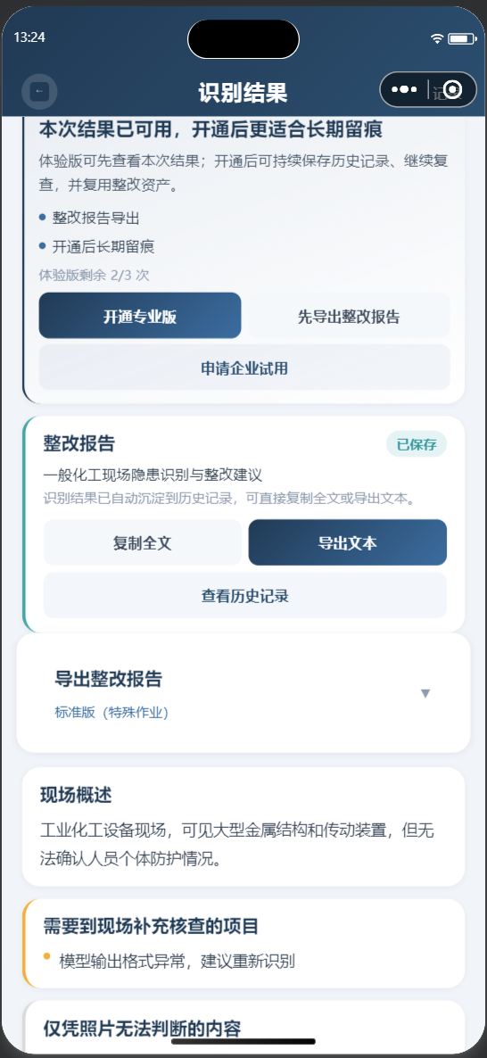 30871秒查查整改报告样例截图